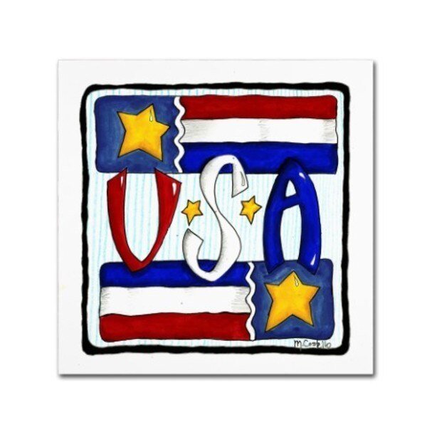 Maureen Lisa Costello 'B USA' Canvas Art, 24x24, Trademark Fine Art, Mfr#: ALI12355-C2424GG